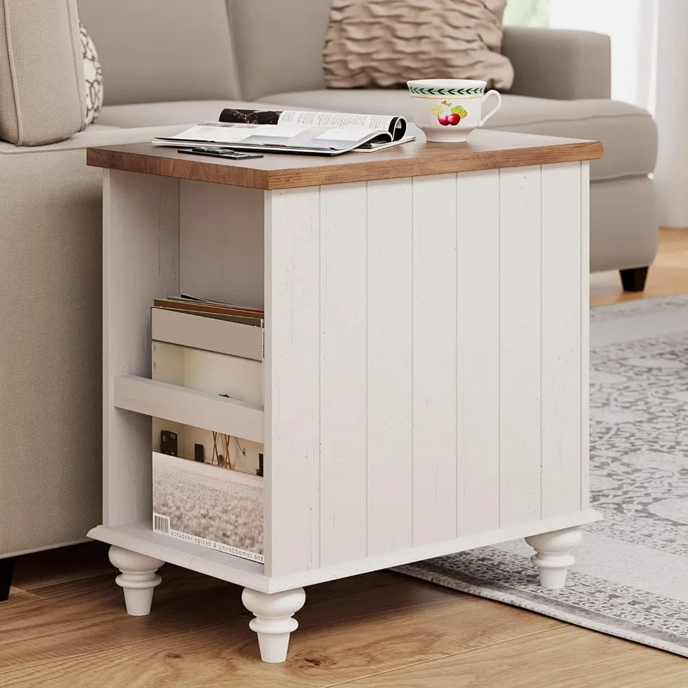 حامل ليلي من Wampat لمنتصف القرن مع محطة شحن، وطاولة جانبية ضيقة مع درج وخزانة، ومنضدة خشبية مع #5