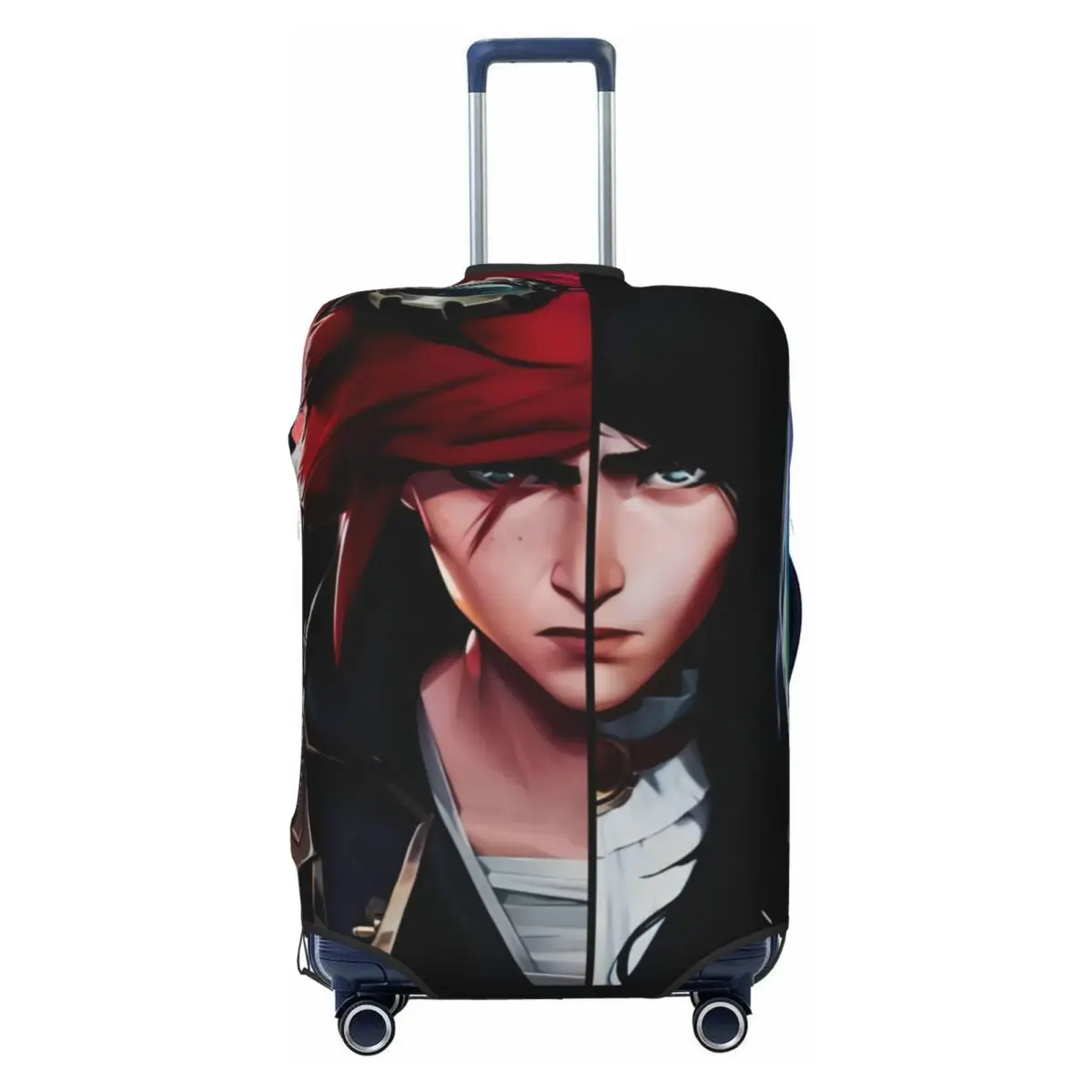 

Hot Anime Caitvi Arcane Caitlyn Vi Suitcase Cover Washable Travel Luggage Covers for 18-32 inch