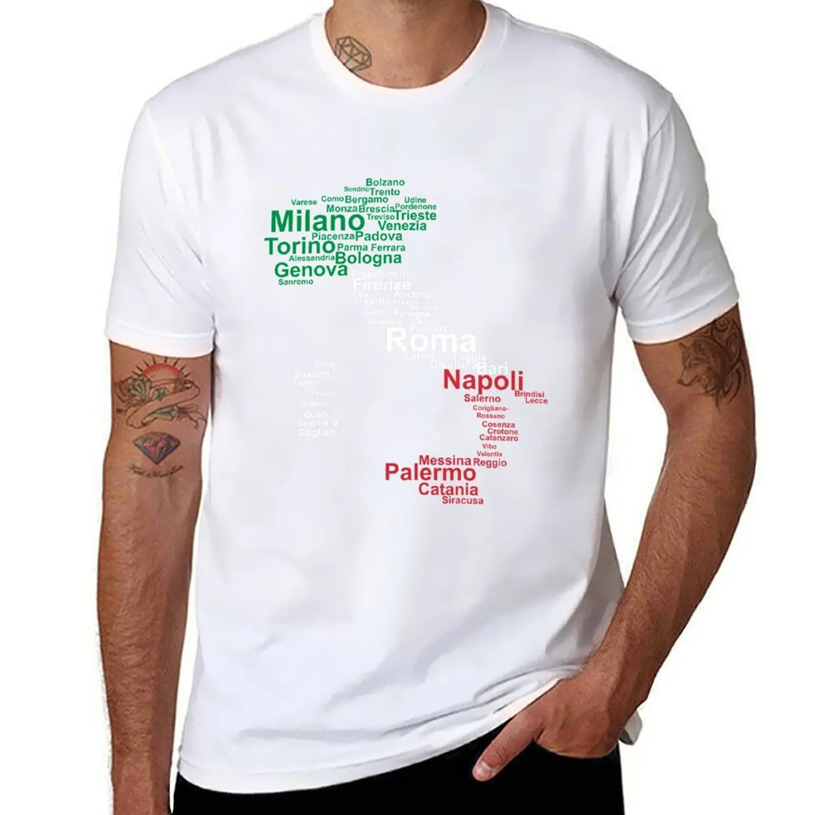 

Italy Silhouette Cities T-Shirt t shirts with prints man t shirt heavy cotton T-Shirt