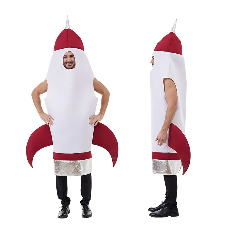 

Adult 3D Rocket Shape Jumpsuit Space Suit Cosplay Costume Party Role Playing Clothing for Halloween