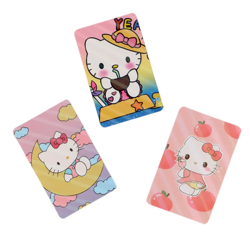 24 pz/scatola Anime Sanrio Cards Cute KT Cat Hello Kitty Kuromi Melody Shiny Card Collection per regali di compleanno per bambini