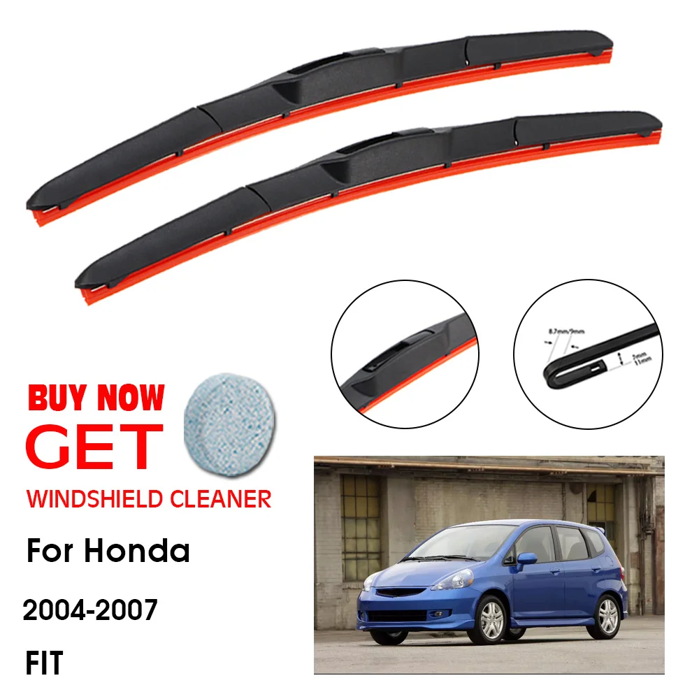 

Car Wiper For Honda FIT 24"+14" 2004-2007 Front Window Washer Windscreen Windshield Silica Gel Wiper Blades Accessorie