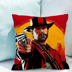 R-Red Dead Redemption Case for Pillow Cover Cushion Covers 45x45 Short Plush Pillowcase 40*40 Lounge Chairs Cushions Decorative