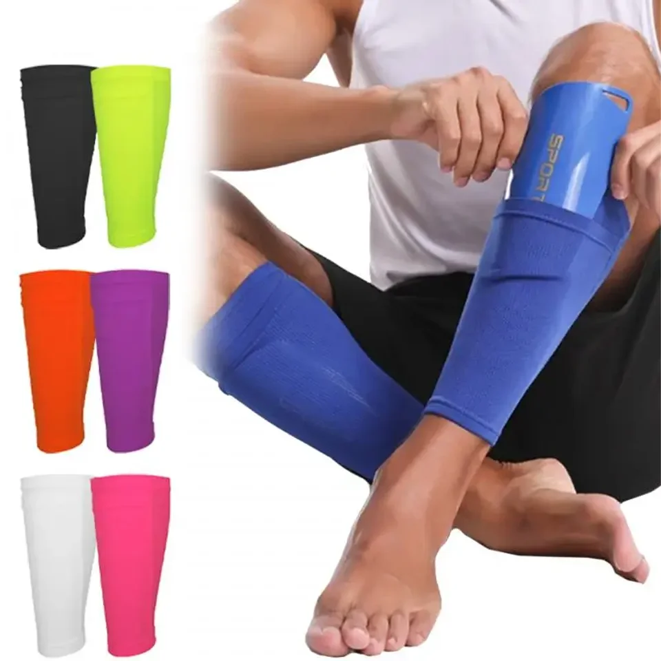 

GOBYGO 1Pair Breathable Sports Soccer Shin Guards Pad Cover Instep Sock Leg Guard Football Shin Holder Adult Teens Children