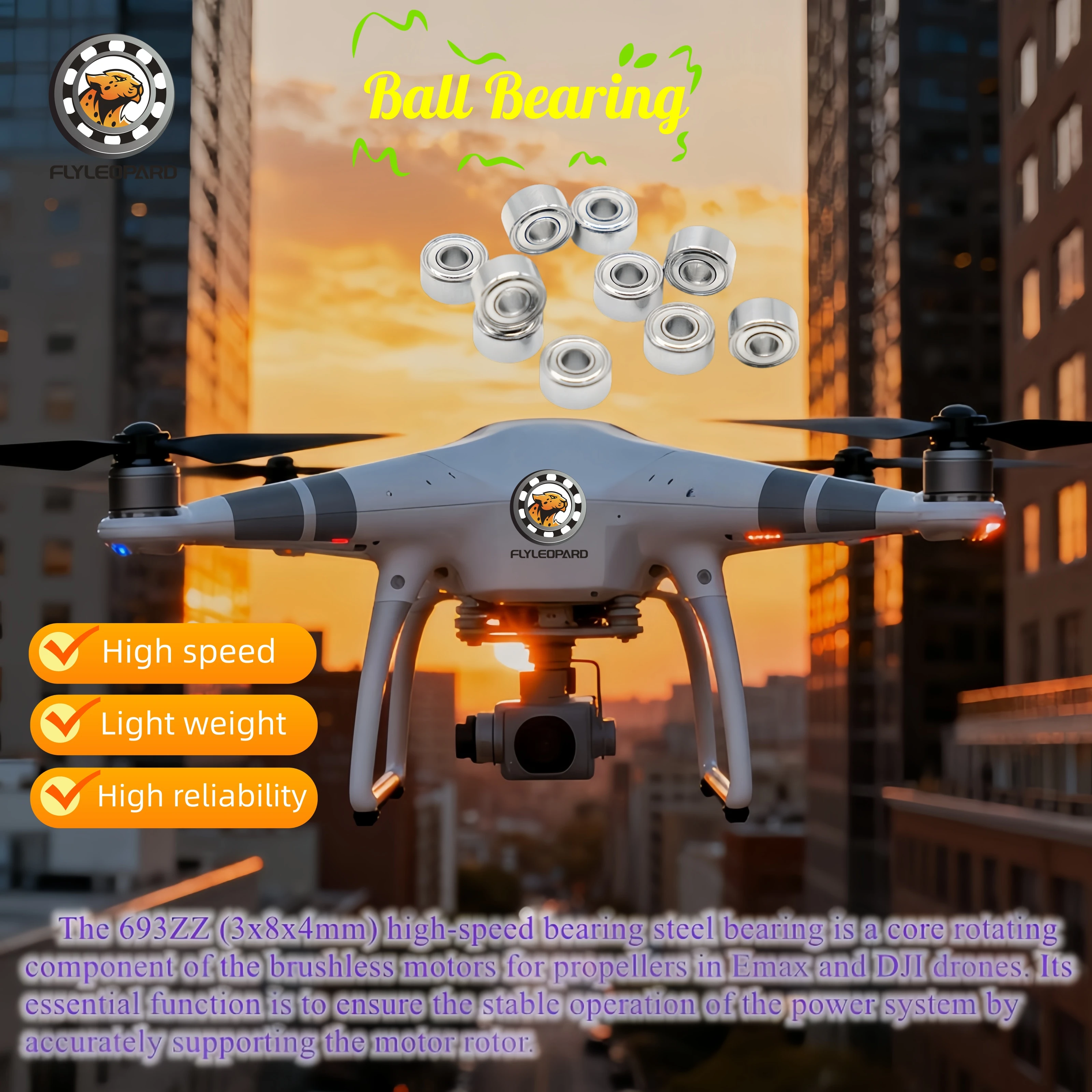 For Emax DJI Drone Bearings 692ZZ 693ZZ 695ZZ 696ZZ 697ZZ 698ZZ 699ZZ 2x6x3 3x8x4 5x13x4 mm Miniature Electrical Motor Bearings