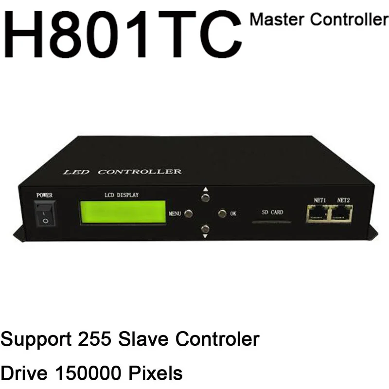 H801TC LED Master Controller Pixel LED Controller Employ Ethernet Protocol Drive 150000 Pixels 255 Slaves Support DMX Console