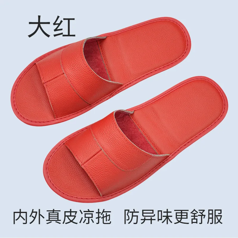 Head Layer Cowhide Sandals For Home Use Indoor Home Genuine Leather Slippers Wholesale, Summer Men's And Women's Non Slip Soft