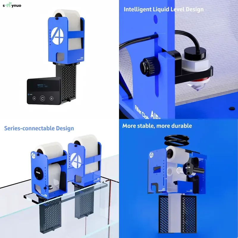 AIPAI FIO Smart Filter Rollensystem mit LCD-Bildschirm-Controller APP-Steuerung Filtertuchmaschine Aquarium Automatischer Filter