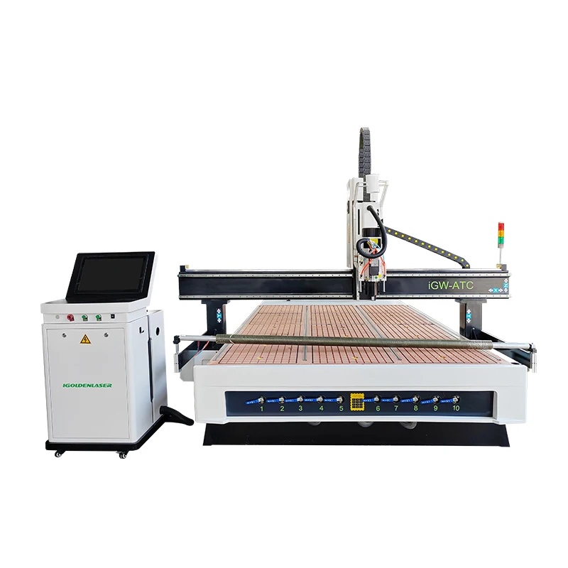 CNC 1325 four-axis CNC engraving machine (180-degree rotating spindle) ATC system wood chair 3D model making