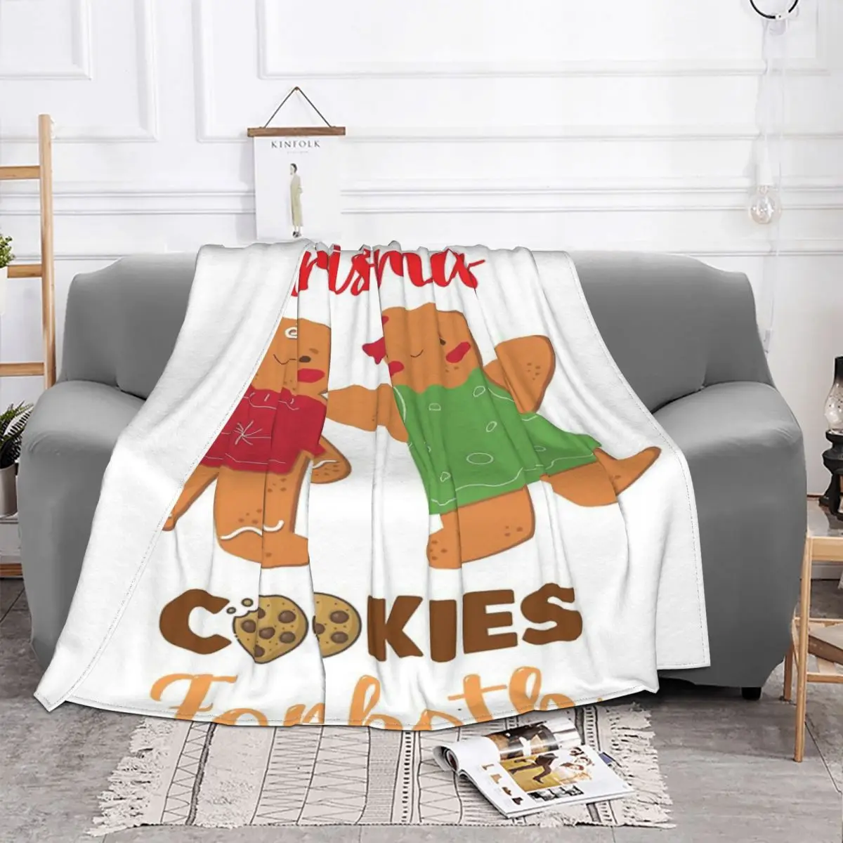 Conjunto de 7 mantas para cama, cobertor de cama a cuadros con diseño de galletas navideñas, manta de muselina, colcha de verano