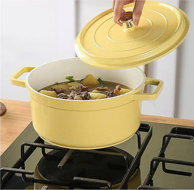 Cookware set, casserole, non-stick enamel, cast iron, cookware, pots and pans, multifunctional Dutch oven with lid, cooking
