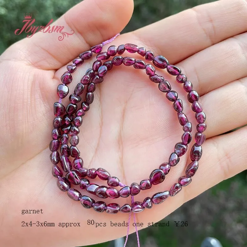 2x3-3x4mm Natural Red Garnet Freeform Chips Stone Beads For Necklace Bracelets Strand 15Inch DIY Jewelry Making