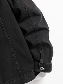 Men's Denim Jacket for Spring and Autumn. Black-Collar Denim Coat. Suitable for Daily Casual Wear. Stylish, Simple and Trendy. 4 Men's Denim Jacket for Spring and Autumn. Black-Collar Denim Coat. Suitable for Daily Casual Wear. Stylish, Simple and Trendy. 4