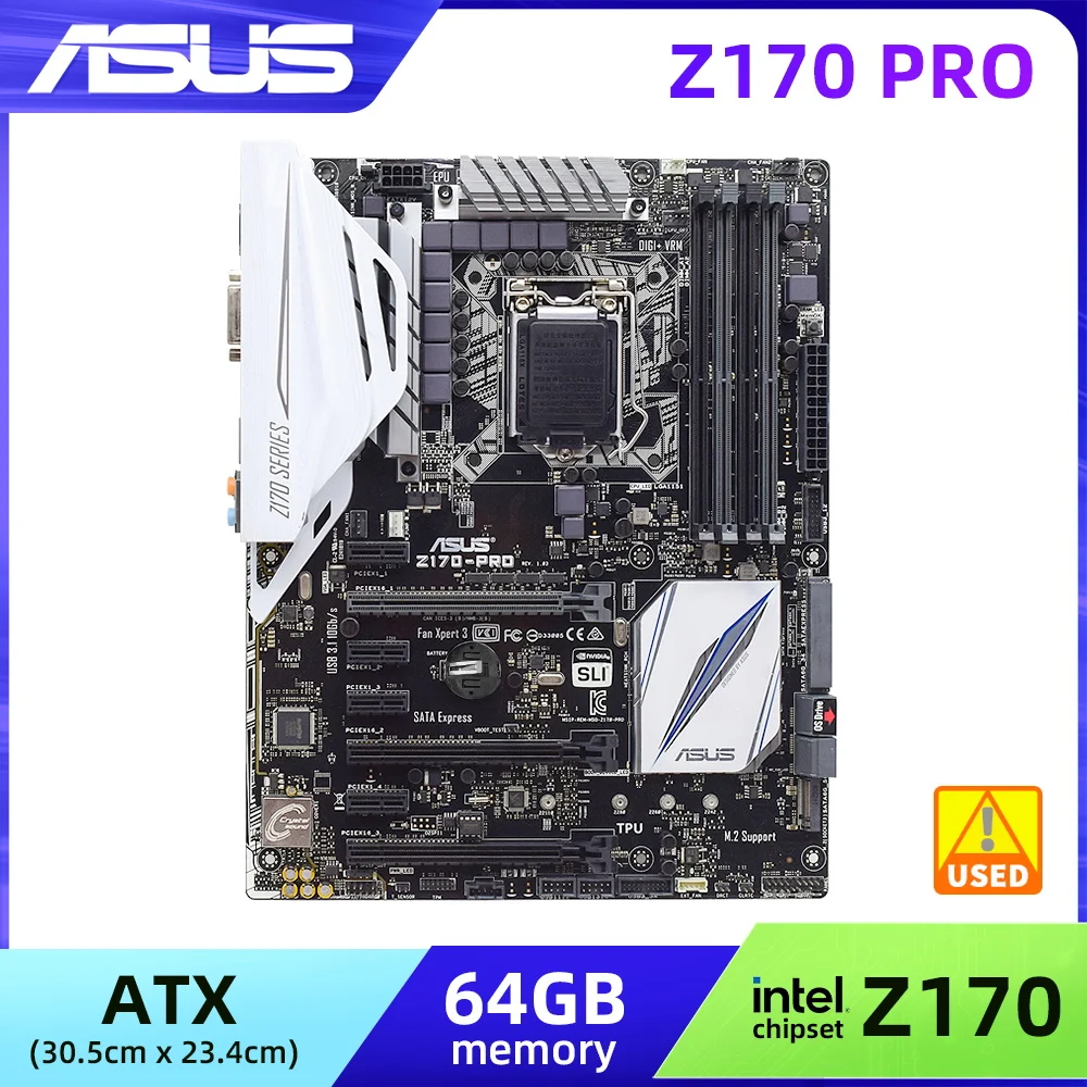 Z170 Motherboard ASUS Z170-Pro for Core i7 6700 7700 i5 6400 6500 6600 7400 7500 7600 LGA 1151 Motherboard for i3 6100 6300 7100