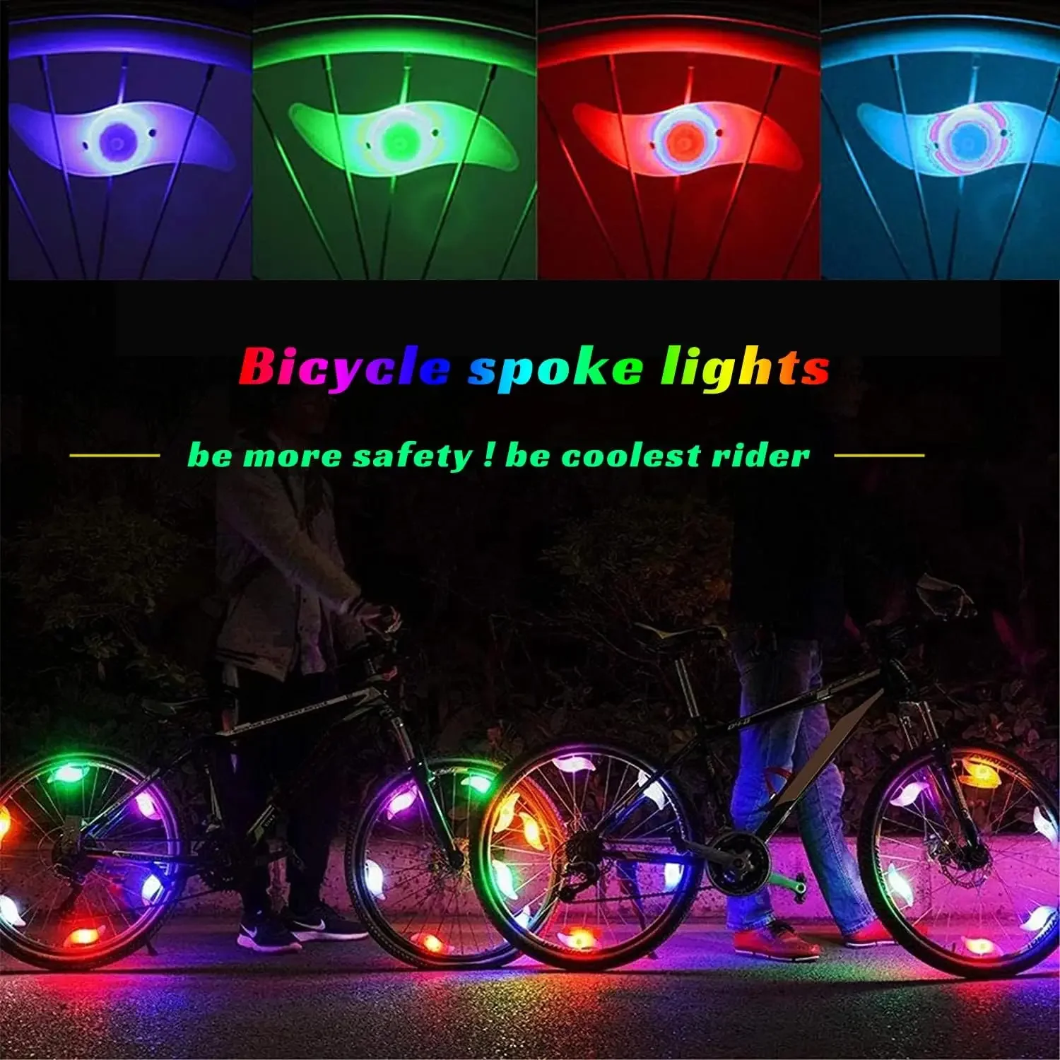 Bike Wheel Spoke Light Tire Lights LED Waterproof Bike Safety Warning 3 Mode Easy To Install Bicycle Accessories with Battery