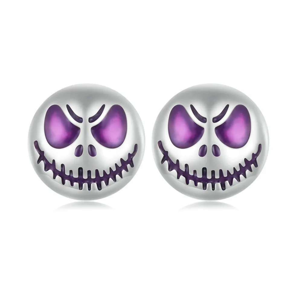 

Nightglow Ghost Face Ear Studs Skeleton Hand Ear Clasp Original s925 Sterling Silver Halloween Series Jewelry Set