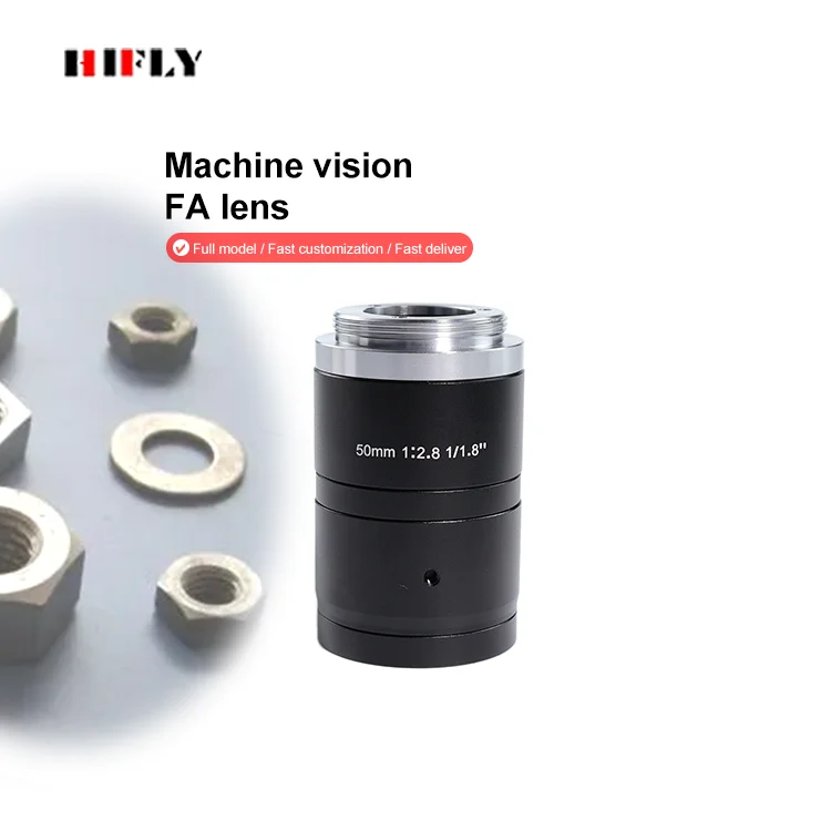 Fixed Focus Lens 5MP 1/1.8'' 50mm Focal Length FA Lens for Industrial Machine Vision Inspection