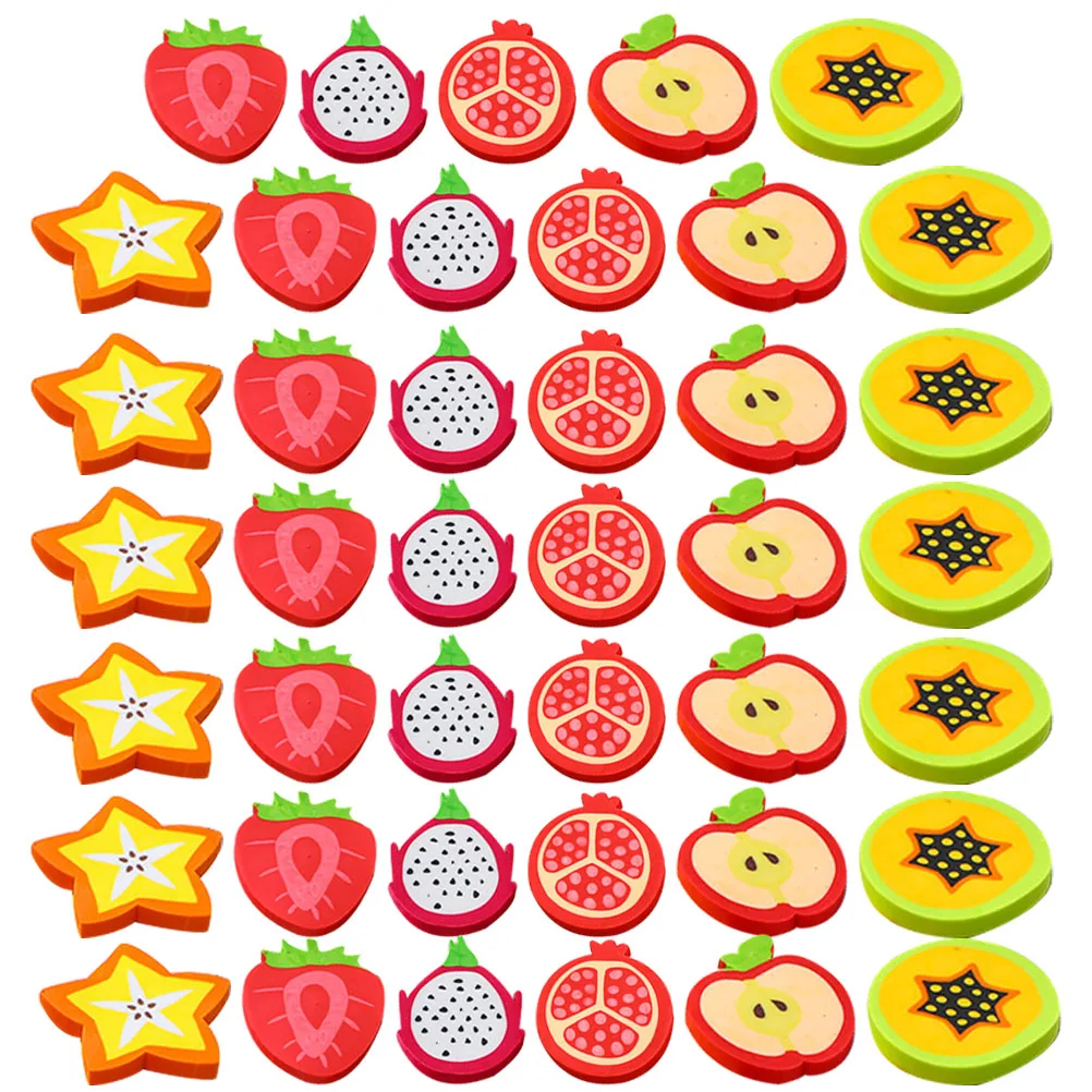 

1 set Fruit Erasers Cute TPR Shaped Portable Mini Pencil Kids Office School Supplies Apples Pears Strawberries