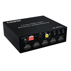 Fairikabe HDMI eARC Audio Extractor Bidirection Splitter Switcher1x4 4K@60Hz Support 3.5 stereo 3D video format 7.1 Channel