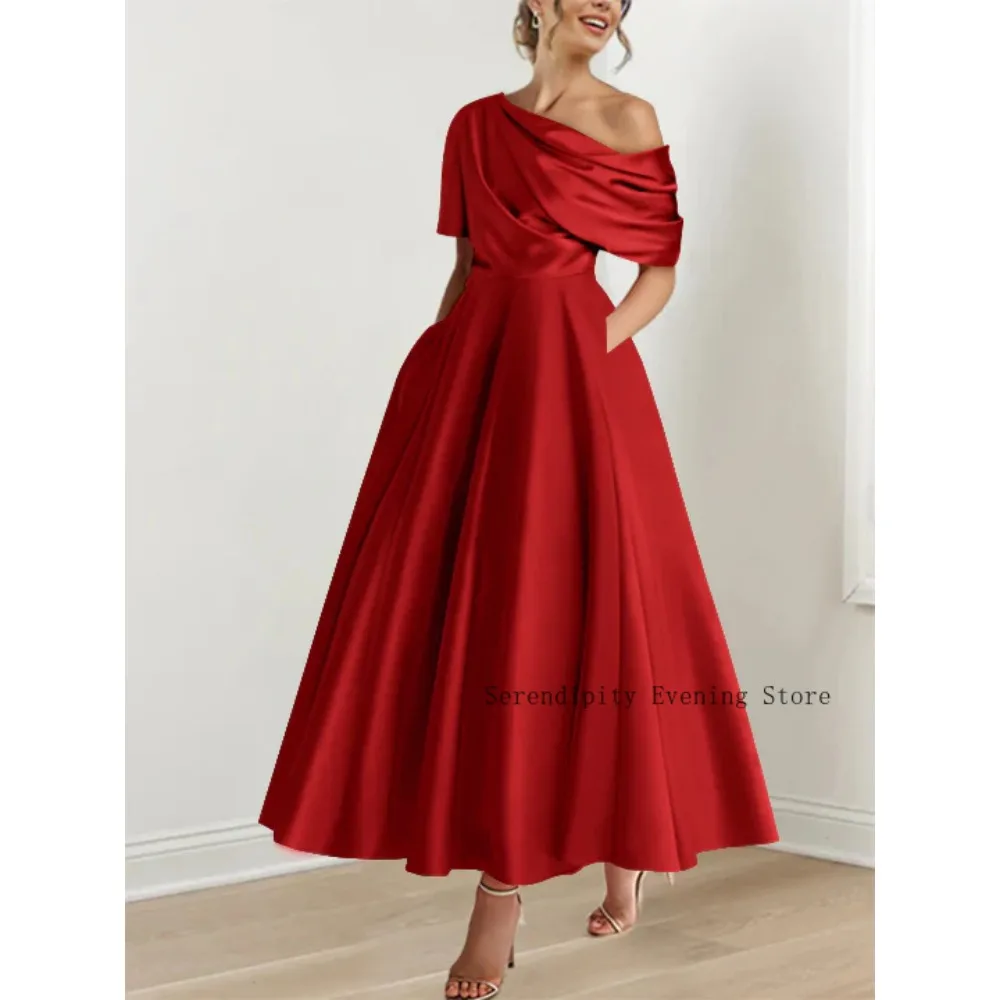 Customized Mother of Birde Dresses 2026 for Weddings Women Pleated Ruched Elegant Evening Dress A Line Formal Party Gowns image 5