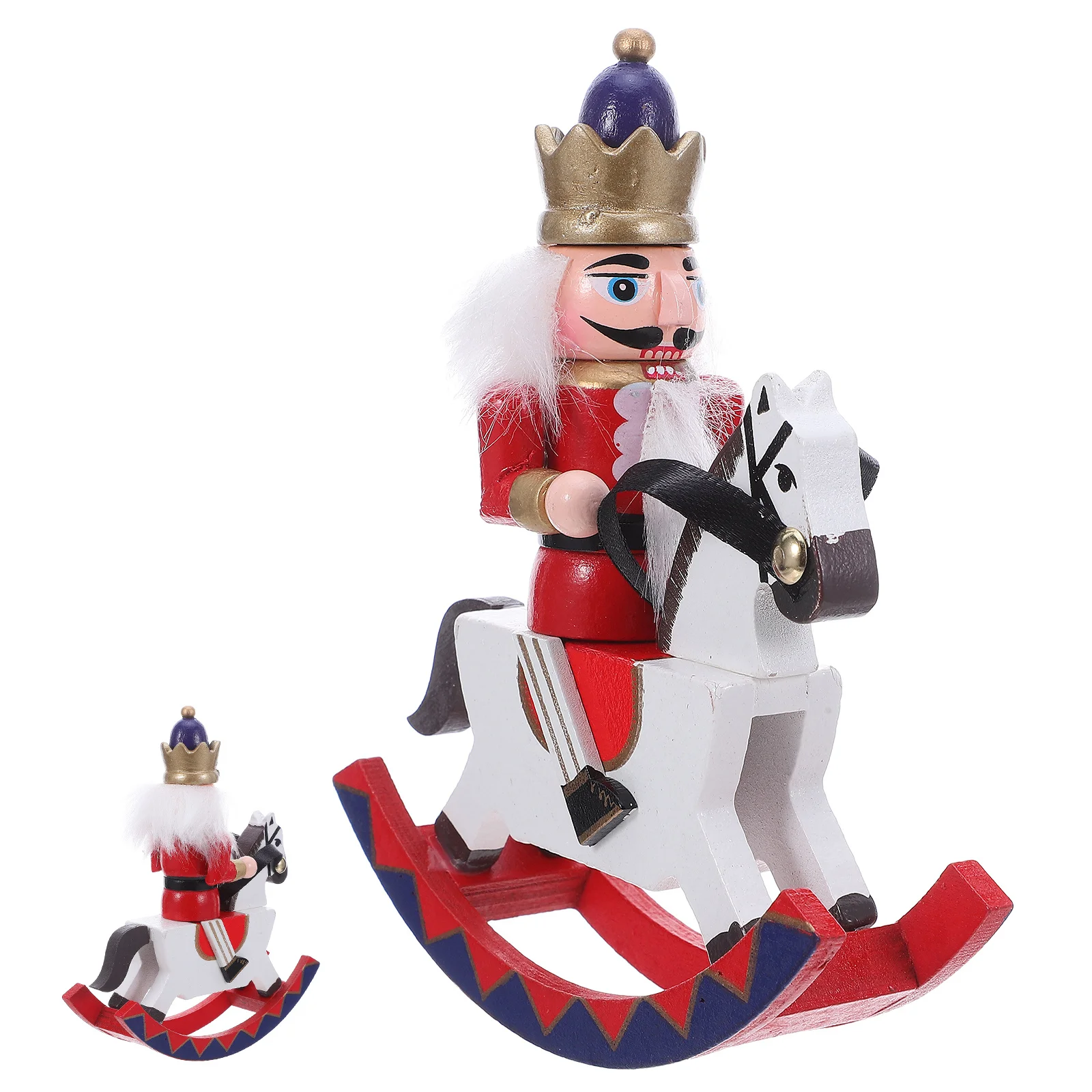 

Wooden Nutcracker with Small Festive Decoration for Christmas Home Decor Desktop Shelf Tiered Tray Display