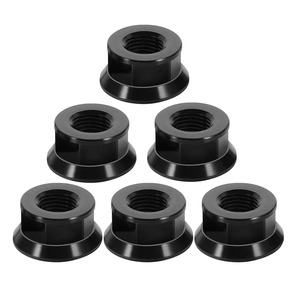 6Pcs Bicycle Hub Nuts Aluminum Alloy M10 Folding Fixed Gear Front Rear Wheel Axle Nut Blue Cycling Accessories