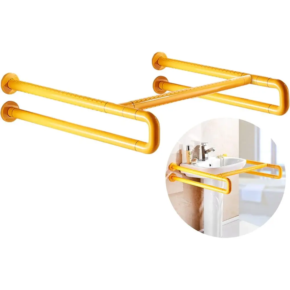 

Поручни из нержавеющей стали для ванной комнаты для пожилых и беременных, желтые поручни для умывальника и защитные перила