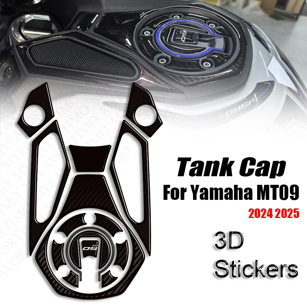 

2024 2025 For Yamaha Mt09 MT-09 MT 09 Tank Pad Stickers Fuel Tank Cap Scratch Resistant Fairing Front Fender 3D Resin Stickers