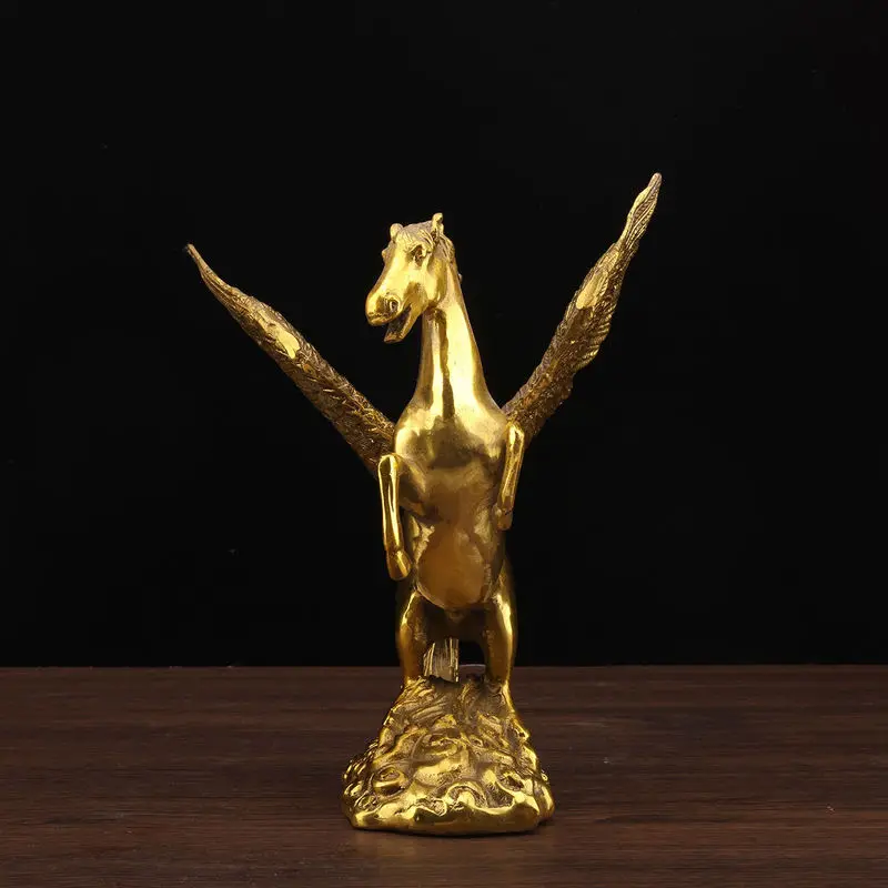 Pure Pegasus ornament, dragon , wealth-bringing copper , zodiac horse, home living room office decoration