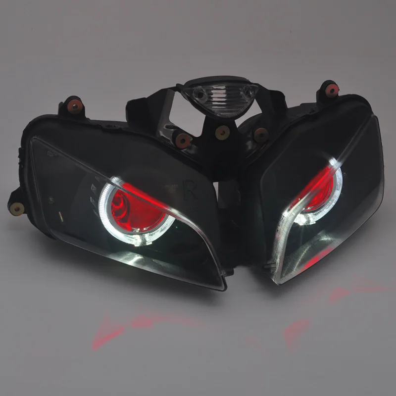 Motorcycle Headlight Angel Eyes LED Headlight HID Projector Headlamp Assembly For Honda CBR1000RR 2003-06 faros moto Head Light