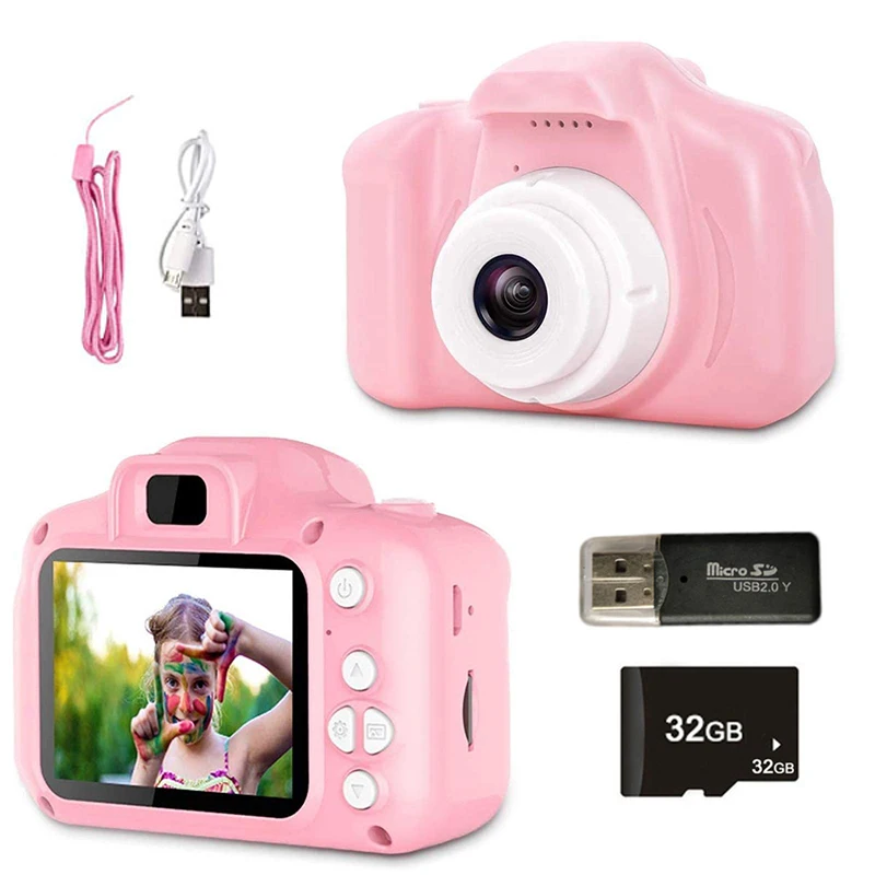 Children's Camera 1080P HD Screen Camera Video Toy 8 Million Pixel Kids Cartoon Cute Camera Outdoor Photography Toy