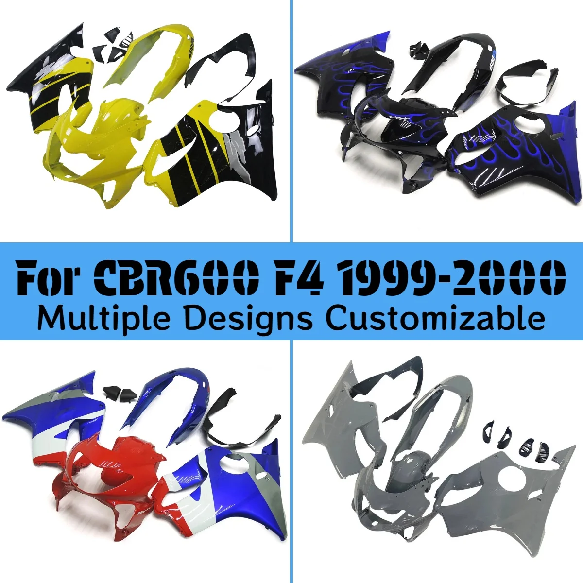 

Комплект обвесов для мотоцикла Honda CBR600F4 1999-2000, кастомизированный, неоригинальный, премиум-класса