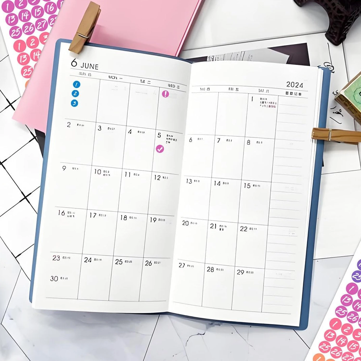 Day Stickers Monthly Daily Labels Planner Number Labels Date Dots Colorful Calendar Stickers for Hand Account Planning & Journal