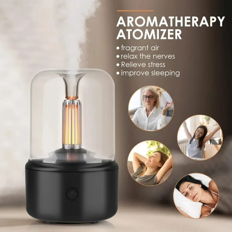 Aroma Diffuser Air Humidifier น้ํามันหอมระเหยน้ํามันหอมระเหย Luminous FOG Cooler สเปรย์บ้านห้องนอน Office Car Humidifier