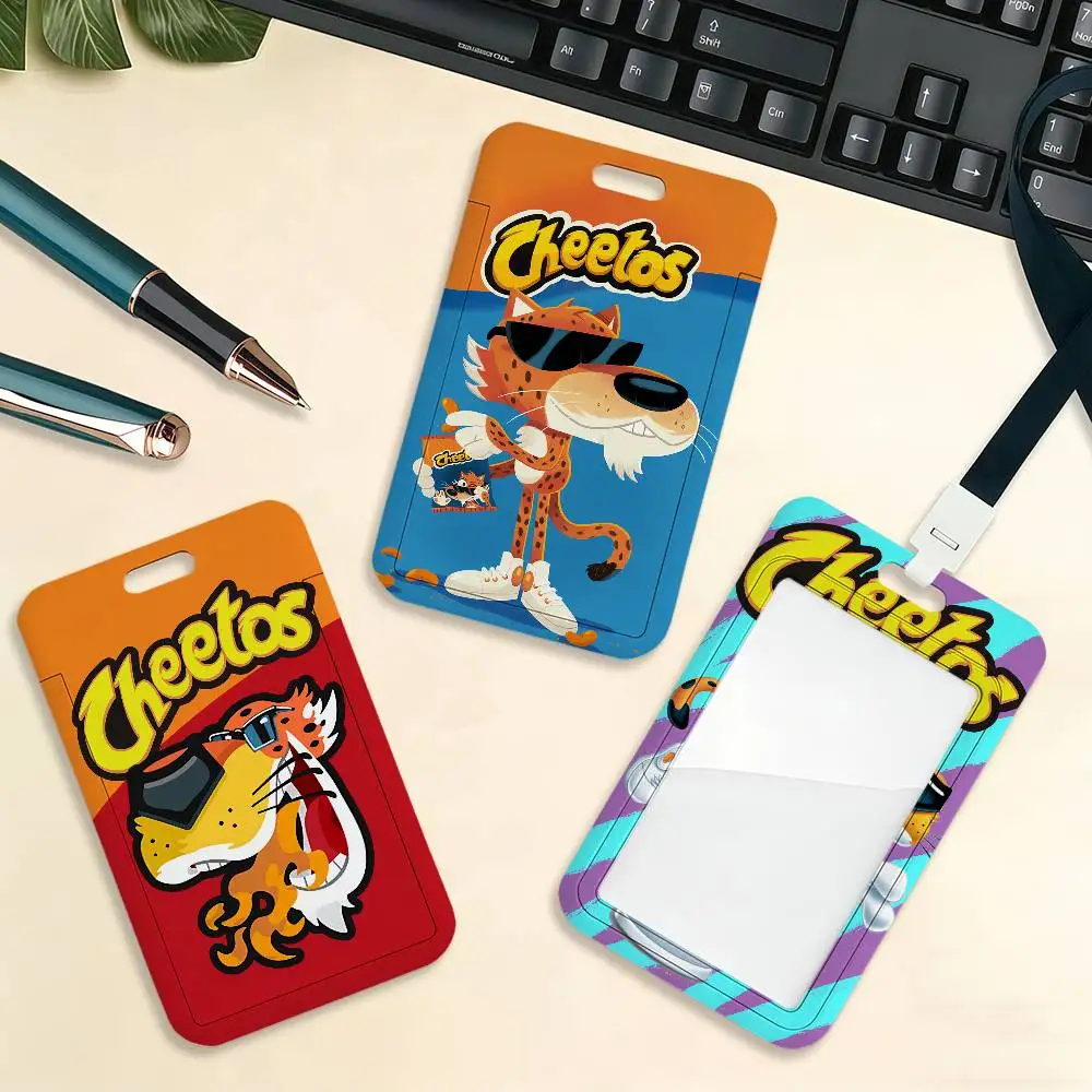 C-ChetosES Card Holder Cardcase Bus Subway Work Permit Student Lanyard Neck Straps Badge Holder Door Card