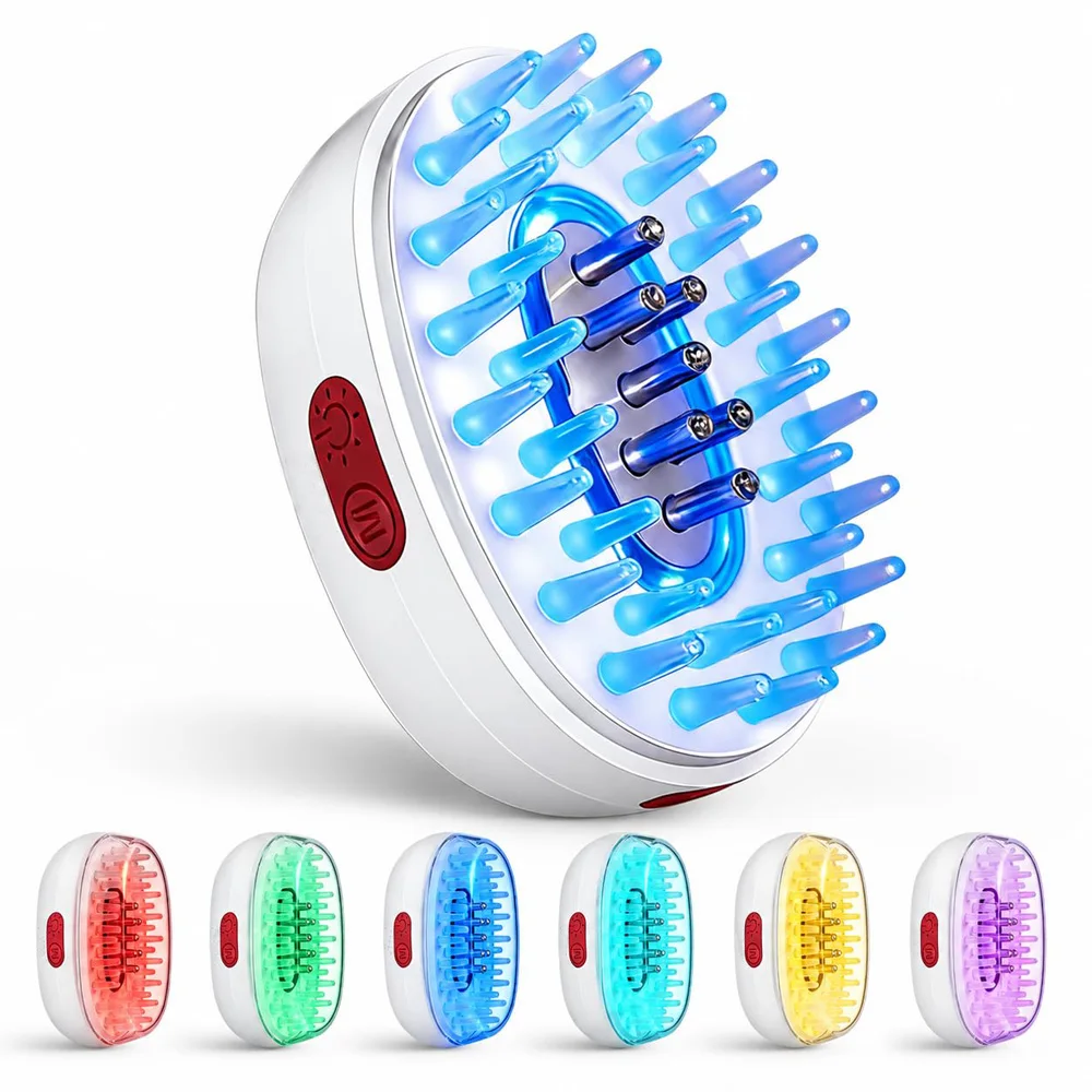 Electric Massage Comb Hair Growth Vibration Head Massager Brush LED Anti Hair Loss Scalp Liquid Medicine Atomizing Comb
