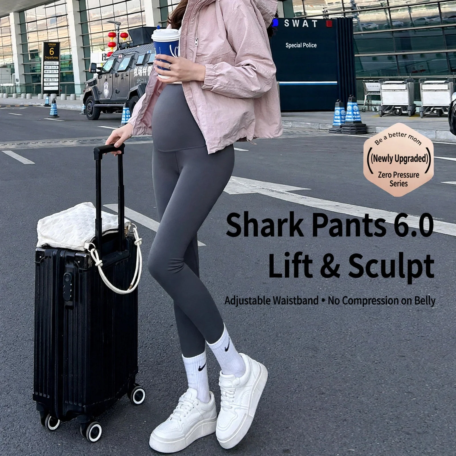 Maternity Leggings Pregnant Women Slim Fit Yoga Pilates Daily Wear Nylon Spandex Stretch Four Season Nude Feel Belly Support