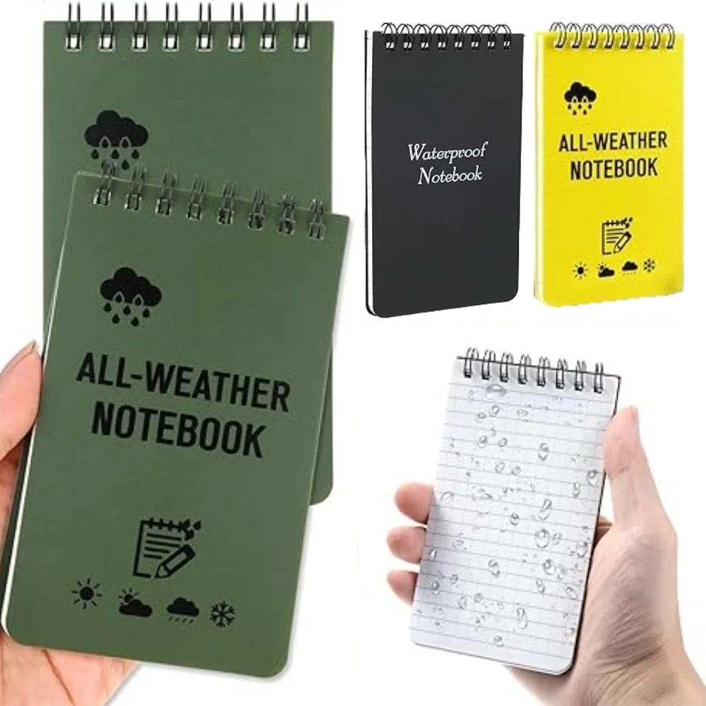 Waterdichte Pocket Notebook Tactische All Weather Pocket Notitieblokken Met Gevoerde Pagina 'S, Spiraalvormige Notebook Mini Memo Pad Notitieblokken