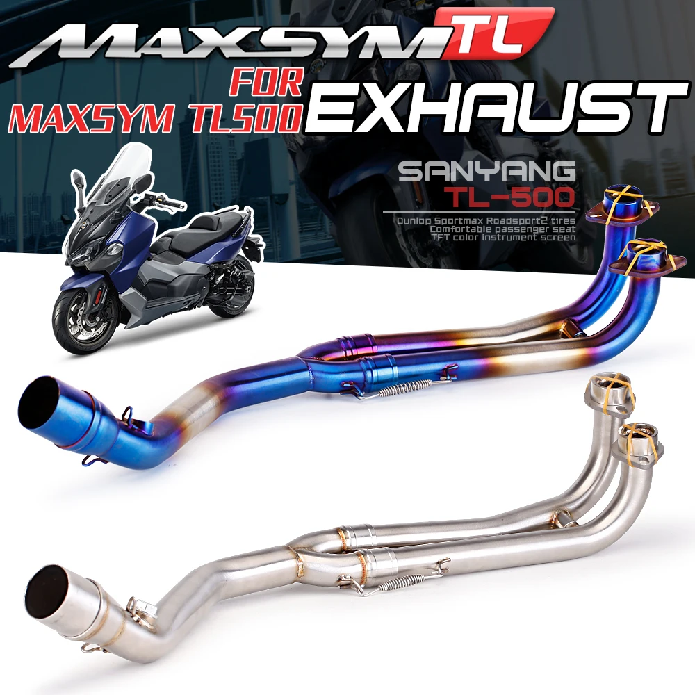 

Motorcycle Exhaust System Stainless Titanium Alloy Slip on Front Pipe 51mm For Yamaha TMAX 530 560 TMAX530 Tmax560 08-16