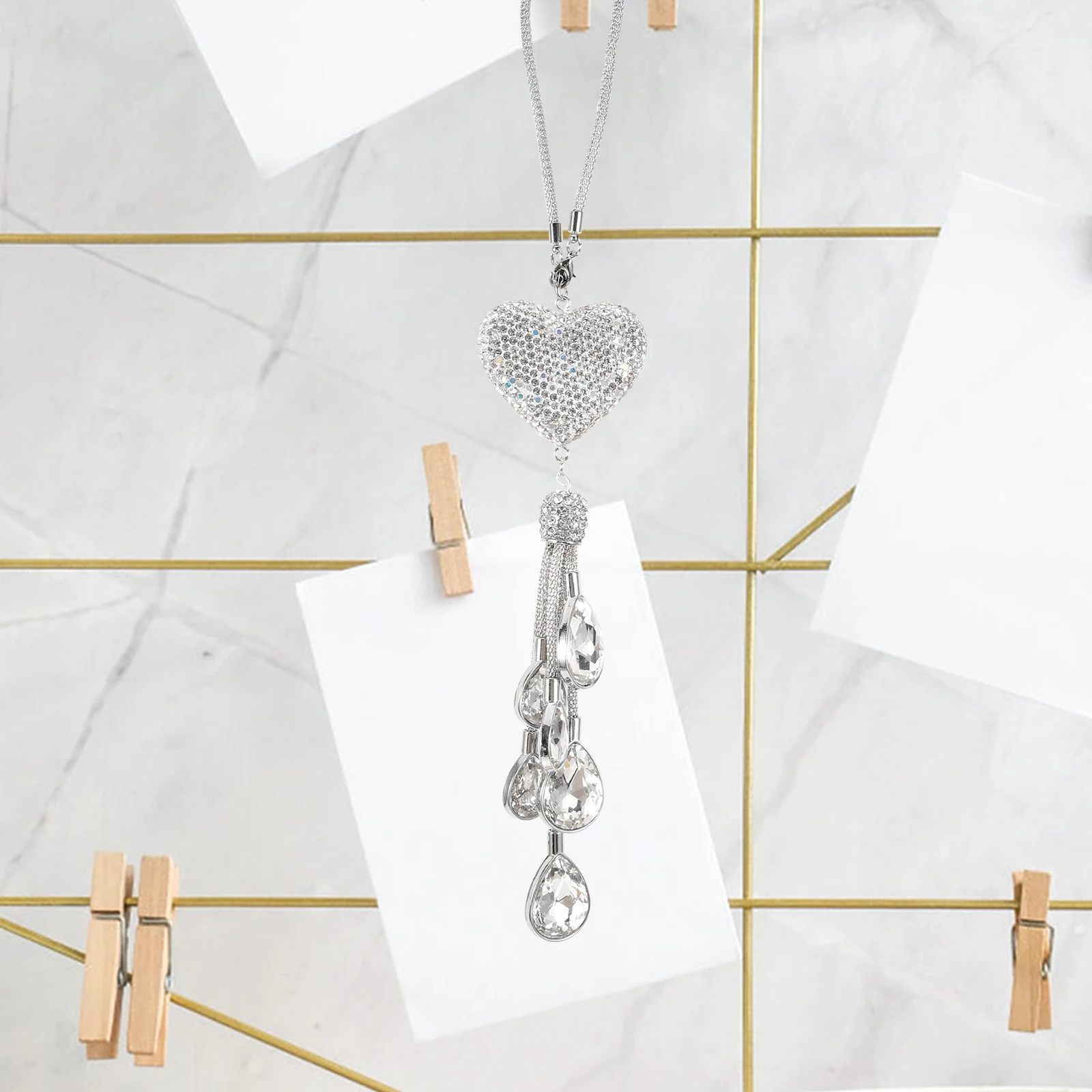 

Car Mirror Decor Hanging Decorate Accessory Ornament Crystal Pendant Decoration Rearview
