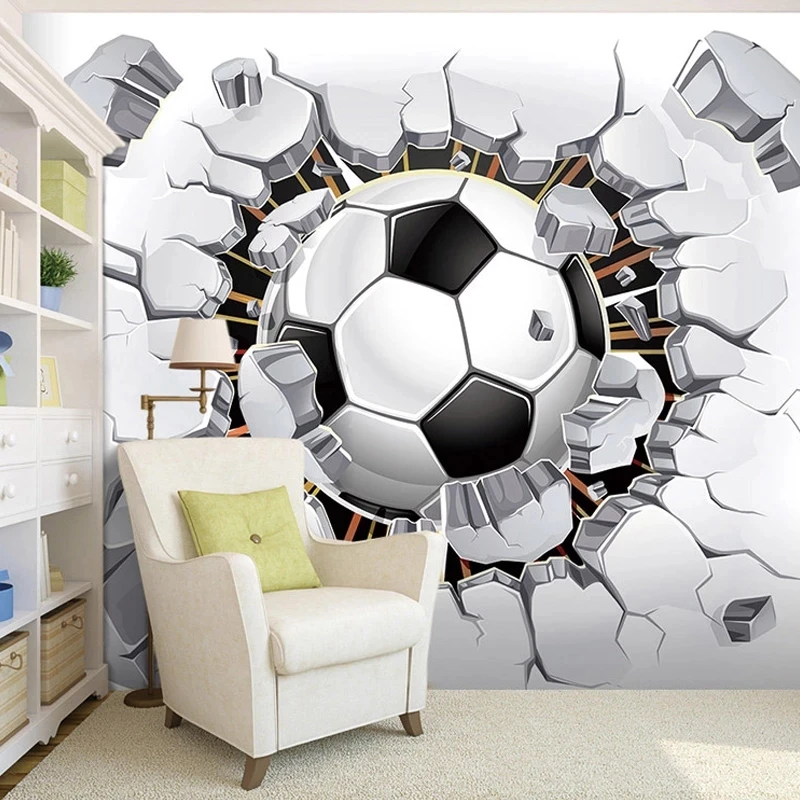 Customized products Soccer Wallpaper Sport Mural Bedroom Living room sofa TV background wall restaurant 8d cartoon stereoscopic