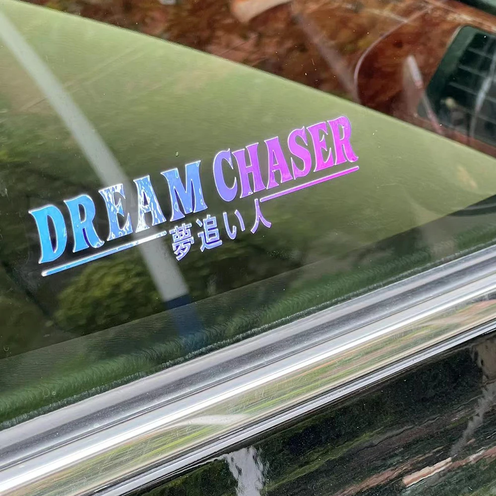 Holographic DREAM CHASER Car Rear Windshield Sticker Reflective Vinyl Decal Automobile Accessories