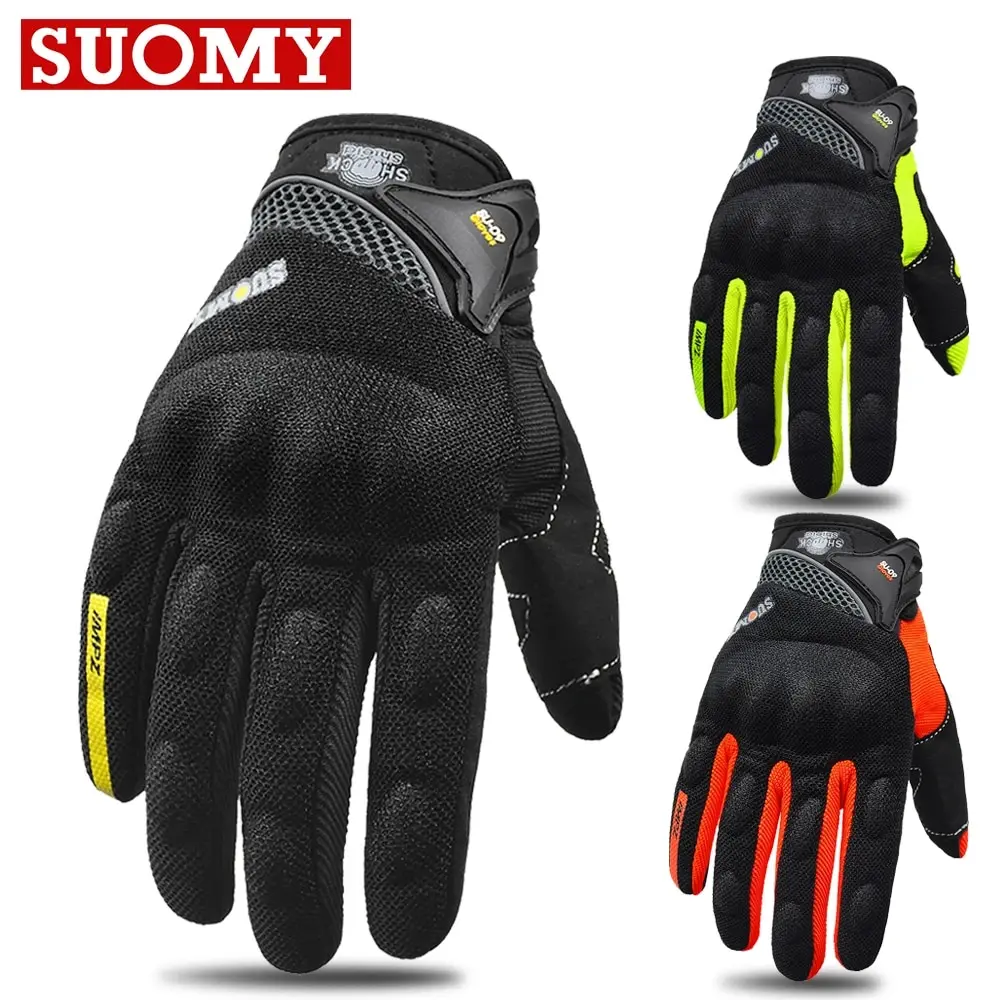 

Breathable Full Finger Racing Motorcycle Gloves Quality Stylishly Decorated Antiskid Wearable Gloves Size M-XXL Black