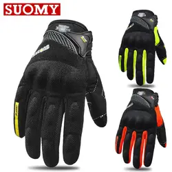 Breathable Full Finger Racing Motorcycle Gloves Quality Stylishly Decorated Antiskid Wearable Gloves Size M-XXL Black