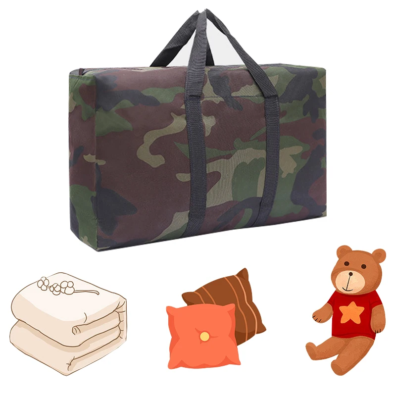 Camouflage Thickened Waterproof Oxford Cloth Luggage Bag Large Capacity Quilt Storage Bag Travel Bags Carrying Camping Bag