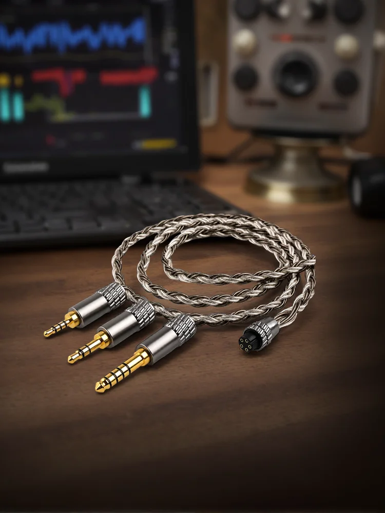 Kabel CVJ TS800 8-żyłowy 200-żyłowy posrebrzany kabel ulepszonej jakości, wtyk 2.5mm/3.5mm/4.4mm do wyboru, QDC MMCX 0.78MM 2Pin do KZ CCA FIIO TRN — zdjęcie produktu 7