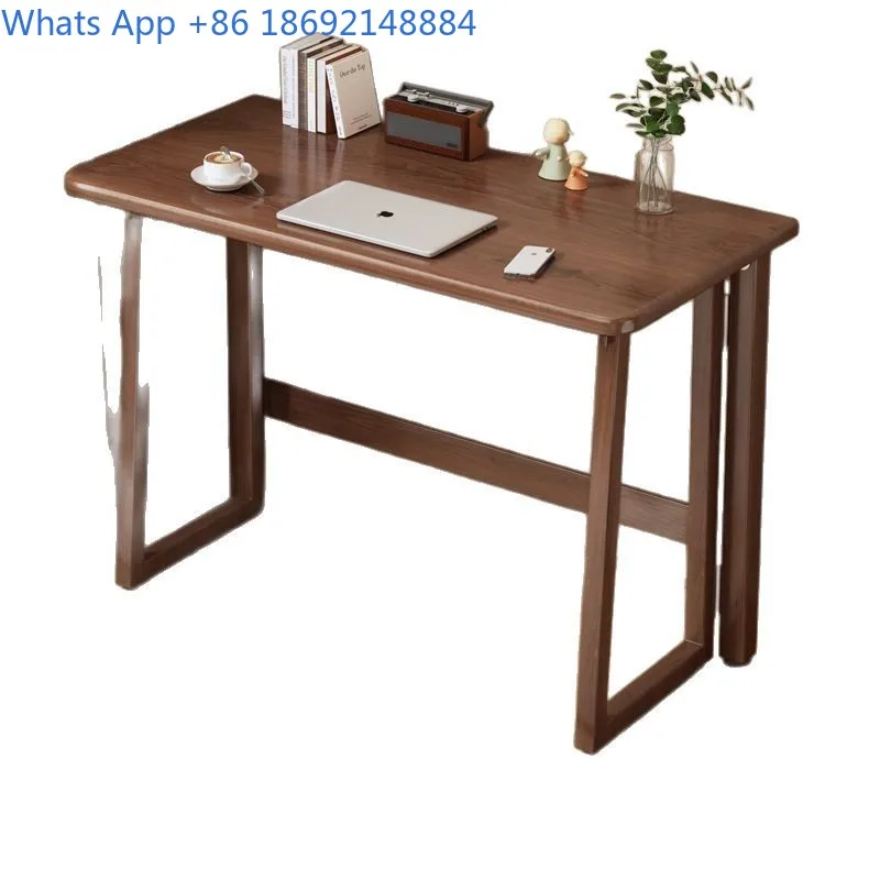 Folding Table for Home Use Simple Writing Desk in Solid Wood Color
