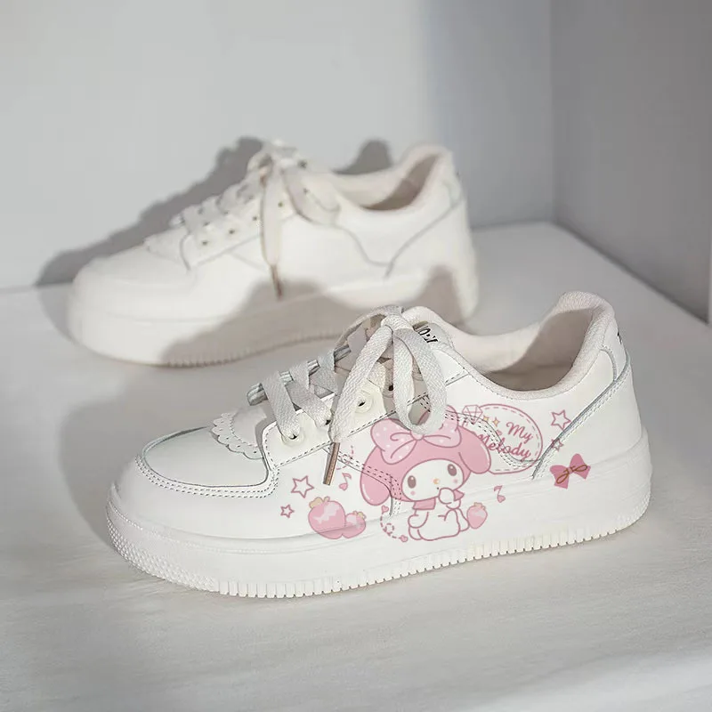 Anime Cartoon Sanrio Hello Kitty My Melody Pom Pom Purin Women's Sneakers Spring Autumn Casual Versatile Student Sports Shoes