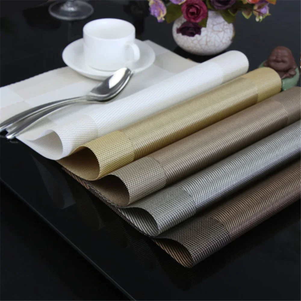4Pcs/lot Placemat Fashion Pvc Dining Table Mat Disc Pads Bowl Pad Coasters Waterproof Table Cloth Pad Slip-Resistant Pad