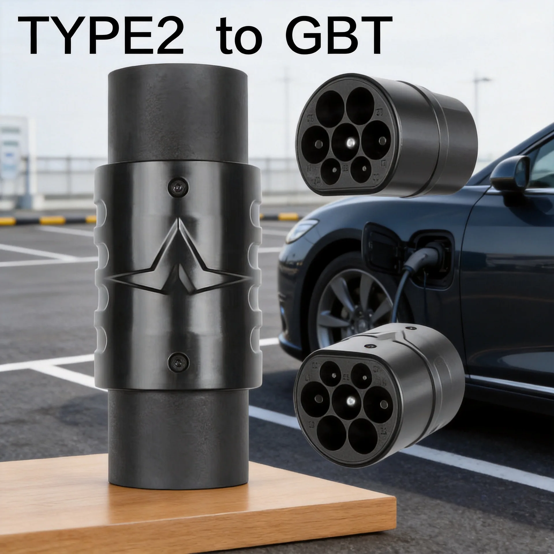 Type2 to GBT EV Charger Adapter 32A IP54 7KW/22KW for Fast Charging Converter 1P 3P EV Charger Accessories